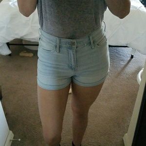 Light wash high waisted shorts